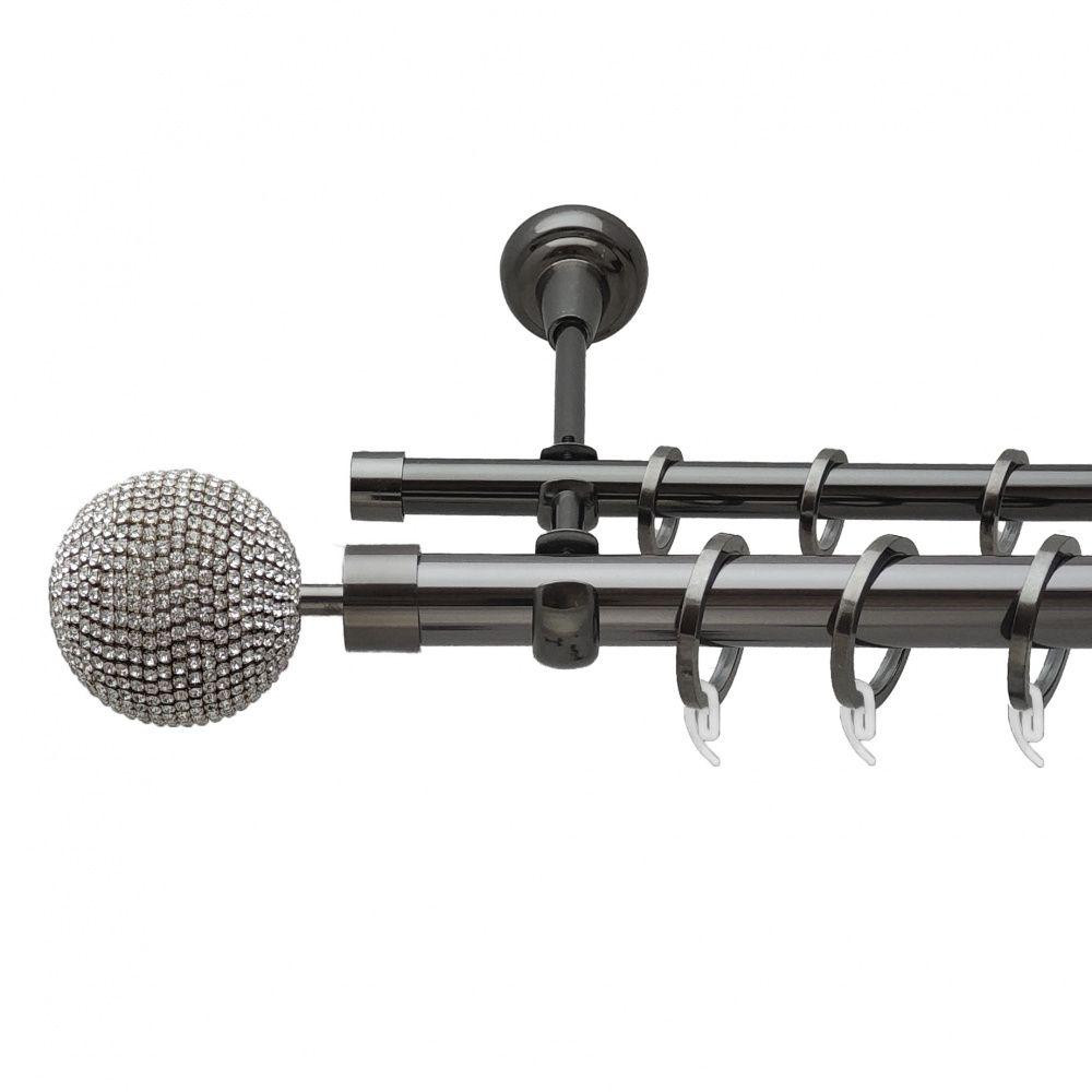 Карниз Orvit Емпреса металевий дворядний відкритий гладка труба кільце фасонне металеве Онікс 25\16 мм 160 см Львов - изображение 1