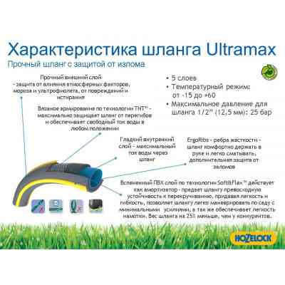 Поливочный шланг HoZelock d19мм 25м Tricoflex Ultraмax 116251 (7058) Вінниця