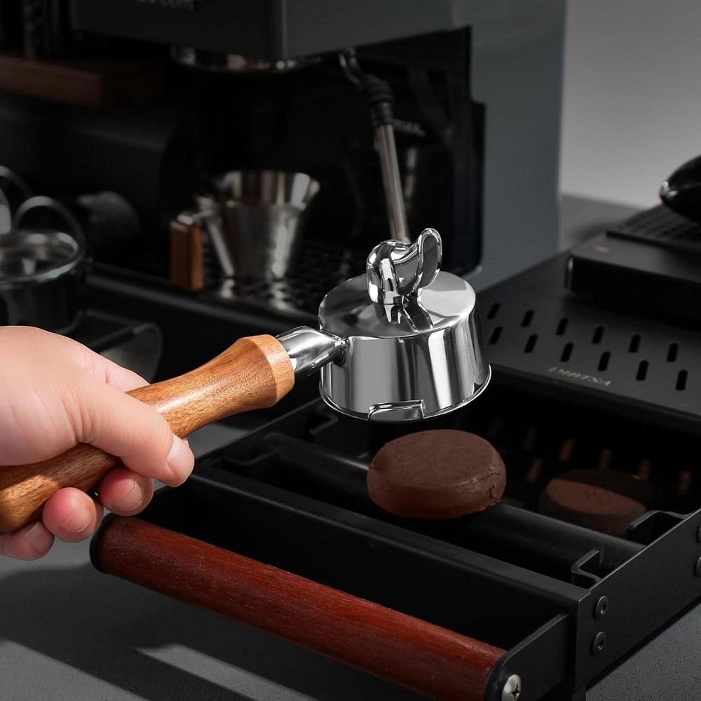 Нок-бокс DIBTSA Espresso Knock Box Drawer чорний нержавіюча сталь знімна штанга неслизьке дно контейнер для кавової гущі Київ - фото 5