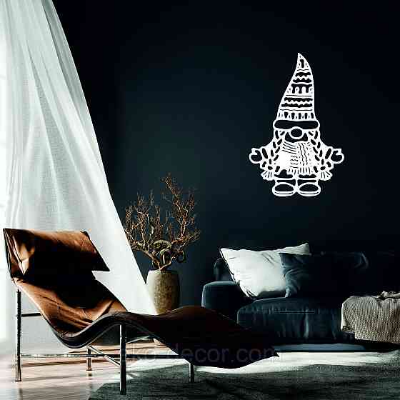 Декоративное настенное Панно «Гном», Декор на стену 90*59 см, Белый Киев