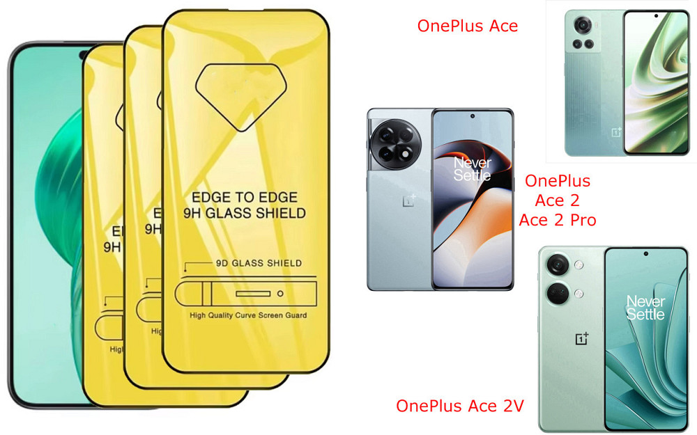 Захисне скло DefenzoGlass для OnePlus Ace, Ace 2, Ace 2 Pro, Ace 2V – подвійна міцність Київ - фото 1