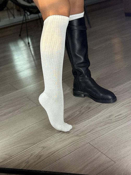 Женские стильные гетры из хлопка Молочный, 38-40 Одесса - изображение 1