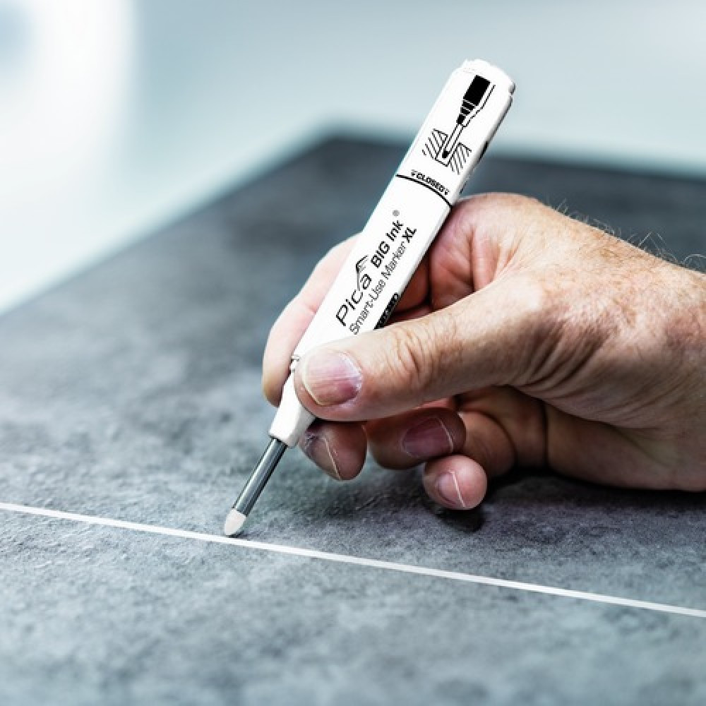 Маркер фірмовий з довгим носиком Pica BIG (170/52) Ink Smart-Use Marker XL, білий Одеса - фото 9