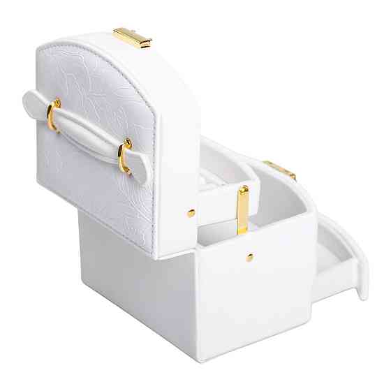 Yiwu Скринька для прикрас з еко шкіри 3 яруси із замком органайзер для ювелірних виробів HP-5-2 Коломыя