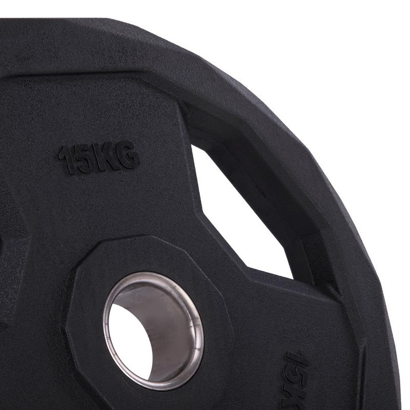 Блин (диск) полиуретановый 15 кг 51 мм KZ-3858-15 Киев - изображение 4