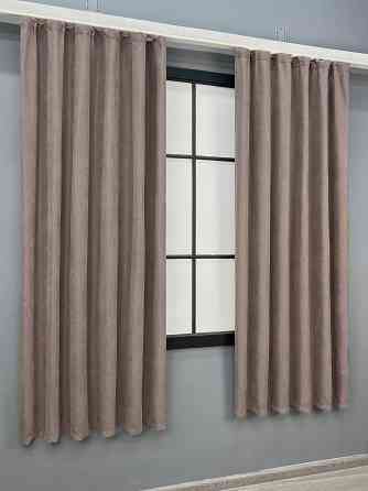 Комплект коротких штор VR-Textil Мікровелюр Petek № 1825ш Какао 140х170 см 2 шт (35-0449) Київ