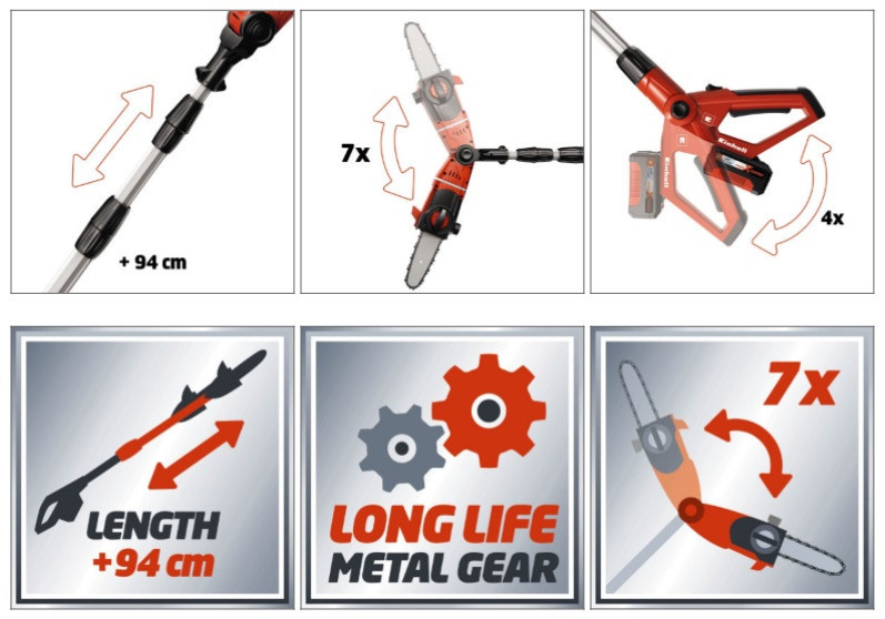 Высоторез аккумуляторный Einhell GE-LC 18 LI T Solo (3410810) Киев - изображение 3
