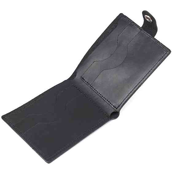 Матове чоловіче вінтажне портмоне Чорний (SHVIGEL) Київ