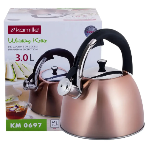 Чайник 3л нержавіюча сталь зі свистком 0697 KAMILLE Житомир - изображение 2