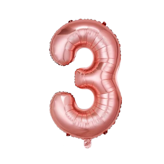 Воздушный шар в виде цифры 3 розовое золото,32 дюйма, фольгированый, для праздника дня рождения,годовщин Каменец-Подольский