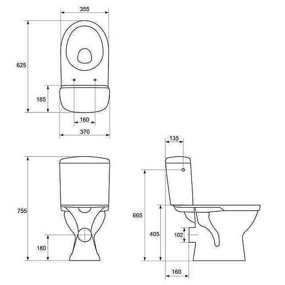 Унітаз компакта Мерида 010/011гориз. (без бачка, без сидіння) Київ
