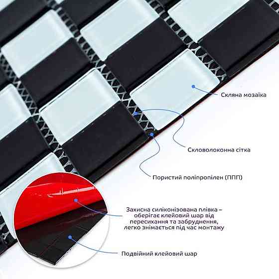 Скляна мозаїка Шахматка Київ