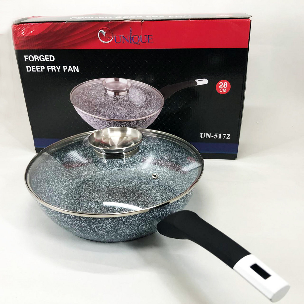 Сковорода универсальная для дома UNIQUE UN-5172 28 см, Удобная сковорода для порций ZU-76 Львов - изображение 9