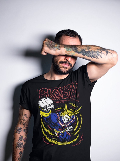 Футболка з аніме принтом Моя геройська академія оверсайз (S/M/L) Чорний AnimeJ0348 Дніпро - фото 2