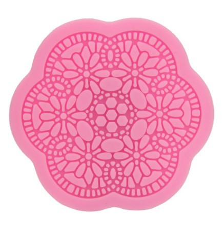 Молд силиконовый Кружево 83 мм розовый Киев - изображение 3
