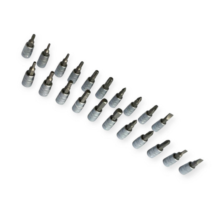 Набір інструменту 1/4" 46 шт, 4-14 мм з тріщ., подовжує., кардан, отв.-вороток, біти Rock FORCE Мукачево - фото 3