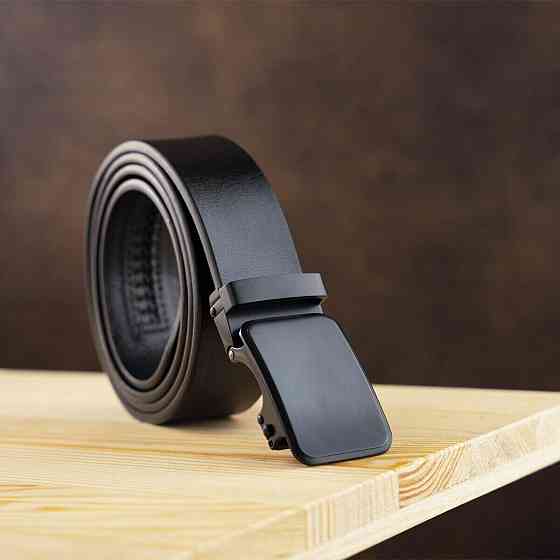 Ремінь чоловічий c затемненим матовим металом Чорний (Vintage) Київ