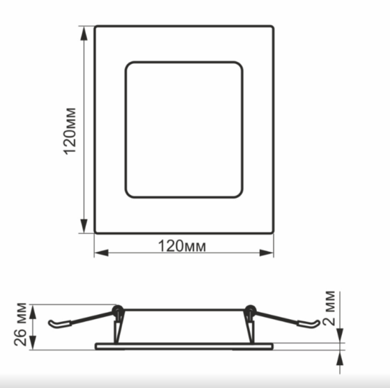 LED Панель врізна квадратна 6W 5000К VL-DLBS-065 Videx Житомир