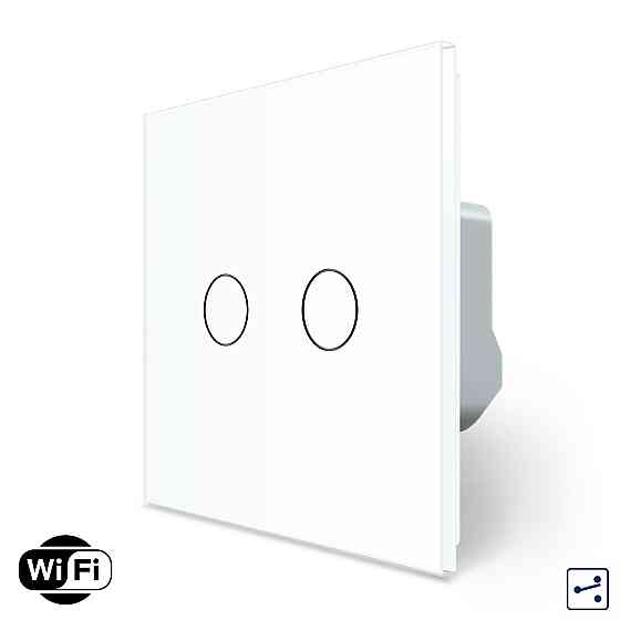 LIVOLO Розумний сенсорний Wi-Fi прохідний/перехресний вимикач 2 сенсора LIVOLO білий матове скл Коломыя