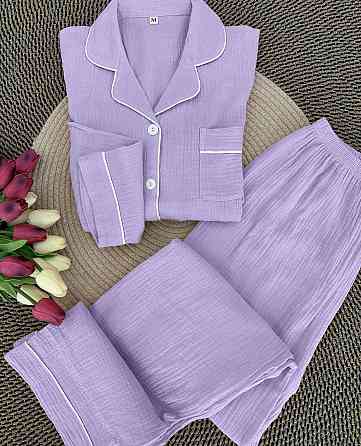 Женский базовый домашний костюм качественный турецкий муслин Лаванда, 46/48 Одесса