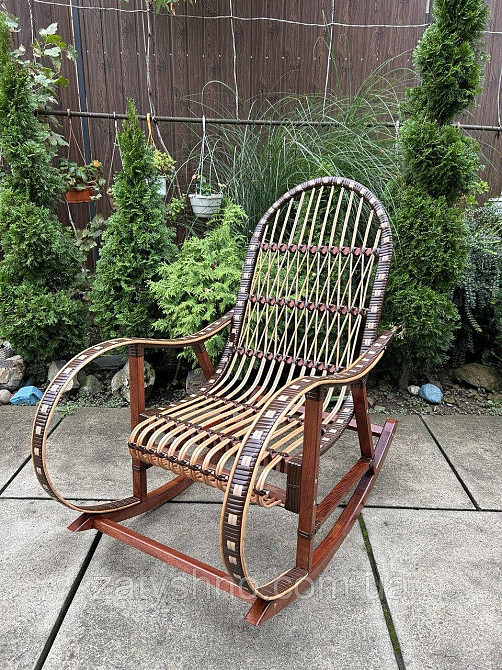 Крісло гойдалка плетена коричнева Київ - фото 3