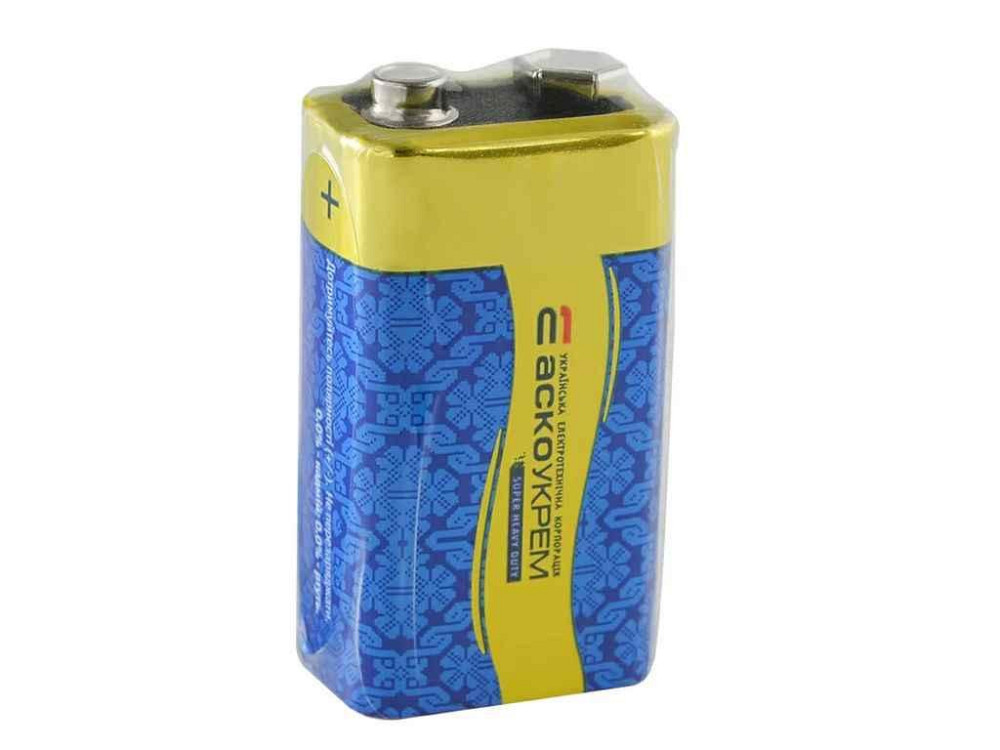 Батарейка сольова Крона.6F22.SP1 (shrink 1) ТМ АСКО Київ - фото 1