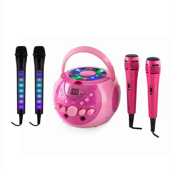 SingSing pink + мікрофон Dazzl Система караоке Мікрофон Світлодіодне освітлення (Німеччина, читати опис) Рівне