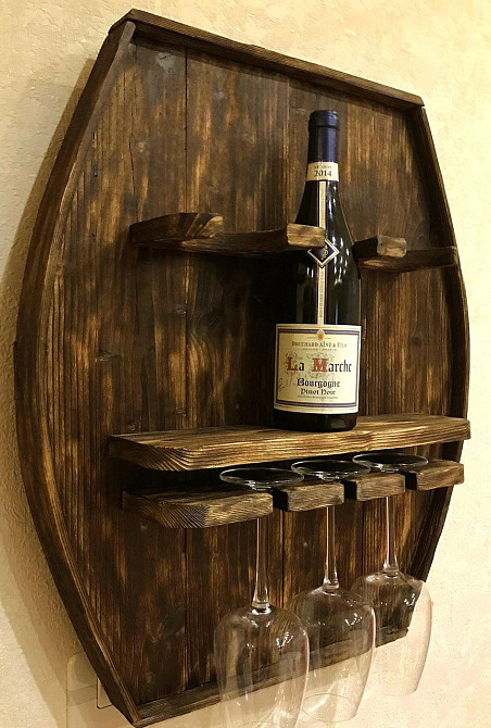 Настінна винна полиця "Катомбе" латте Миколаїв - фото 1