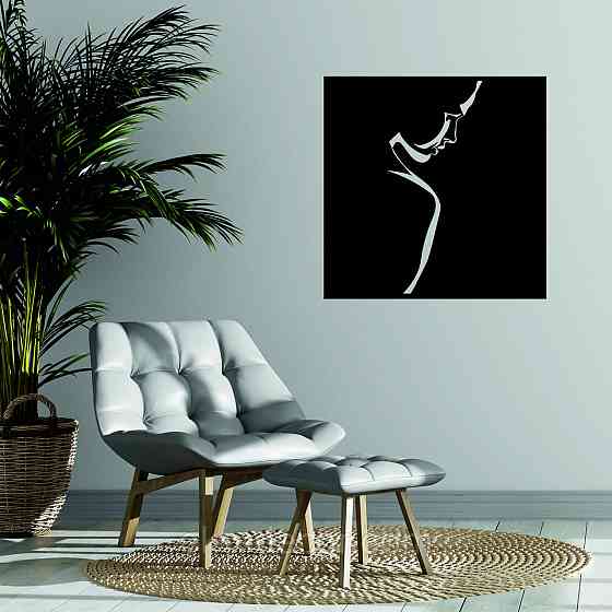 Декоративне настінне Панно «Сілует жінки», Декор на стіну 90*90 см, Чорний Київ