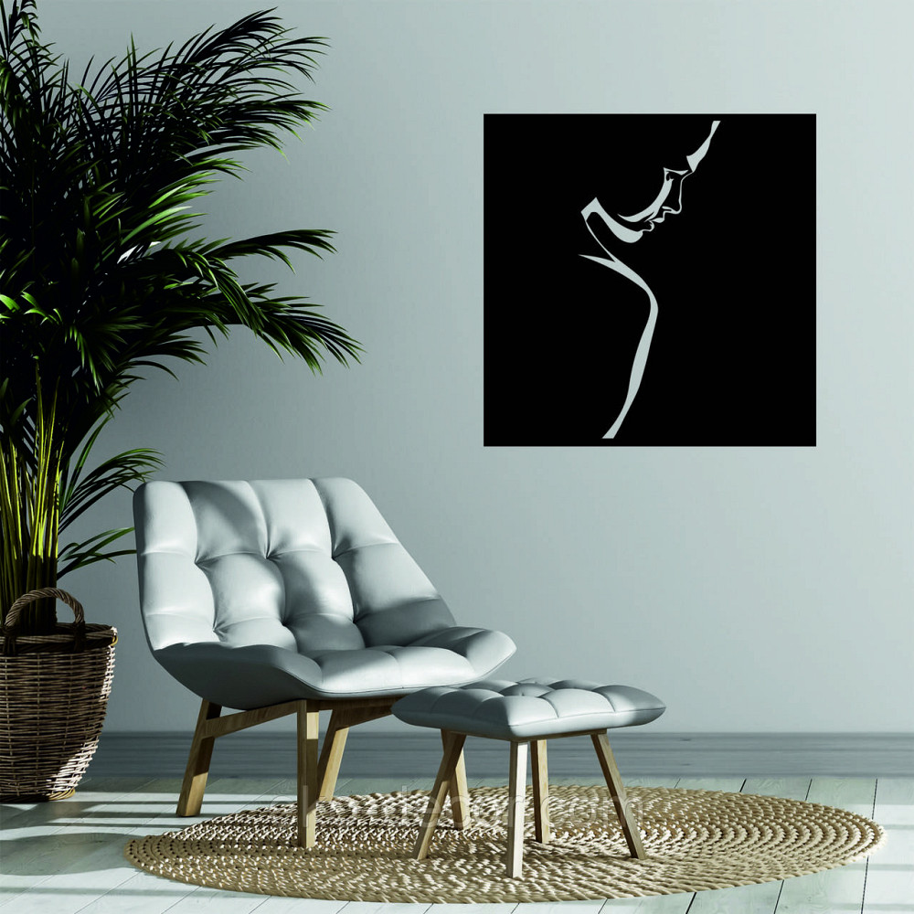 Декоративне настінне Панно «Сілует жінки», Декор на стіну 90*90 см, Чорний Київ - фото 3