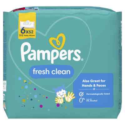 Дитячі вологі серветки Pampers Fresh Clean 6 пачок х 52 шт (8001841078175) Вінниця