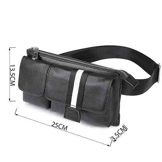 Сумка поясная кожаная Vintage 14953 Черная Киев