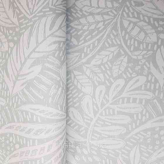 Обои флизелиновые эко Rasch Salisbury 0.53х10 листья папоротника пальмы монстеры крупные серые Киев