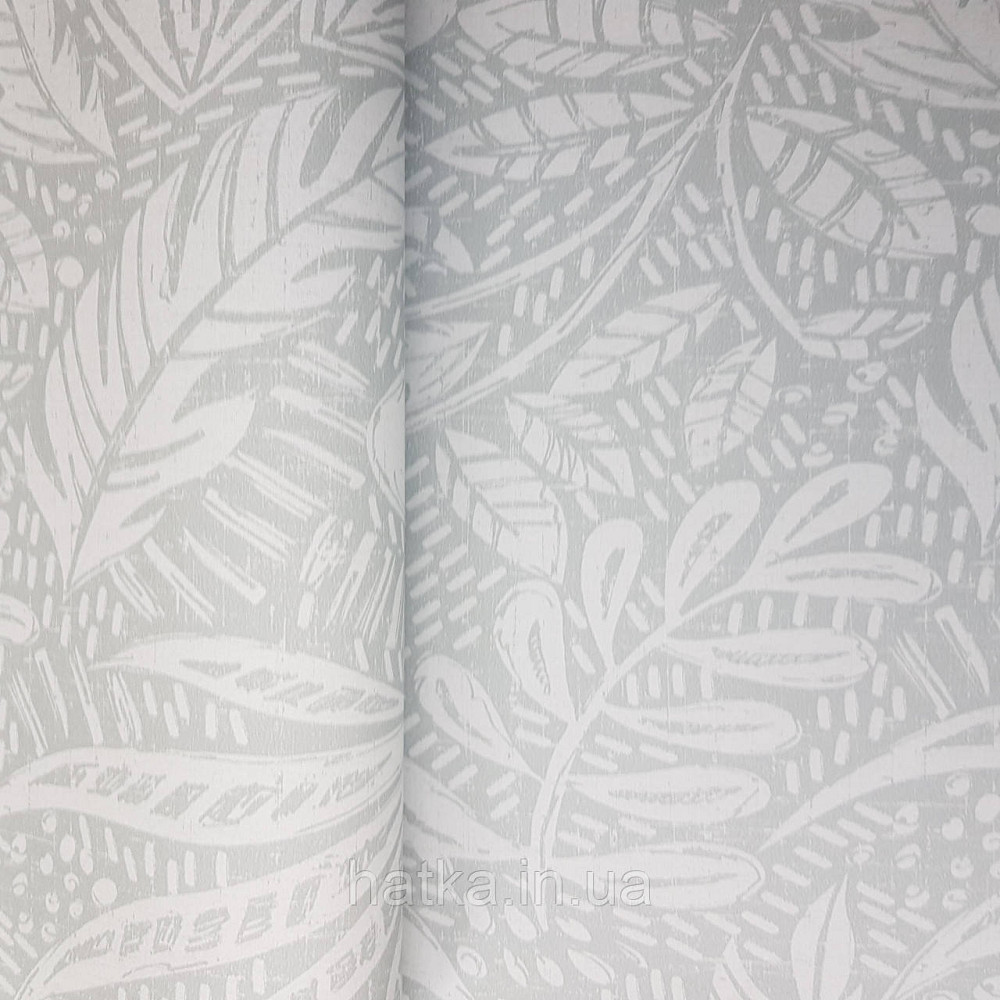 Обои флизелиновые эко Rasch Salisbury 0.53х10 листья папоротника пальмы монстеры крупные серые Киев - изображение 1
