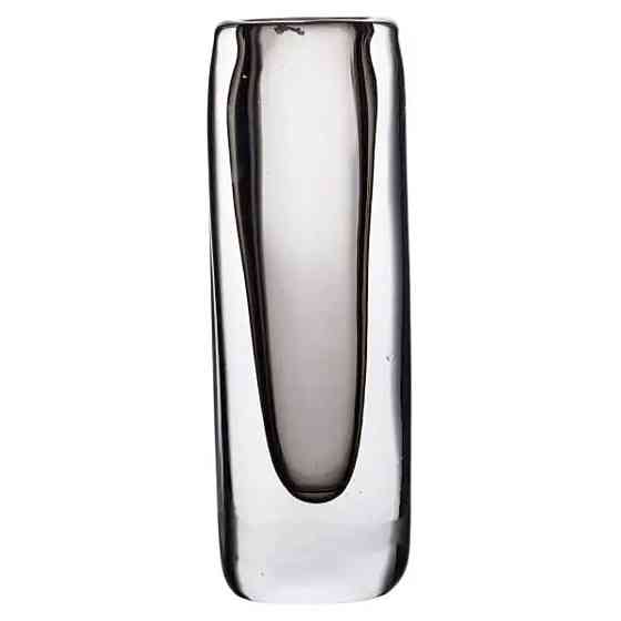 Серая стеклянная ваза для цветов 24.5 см Киев