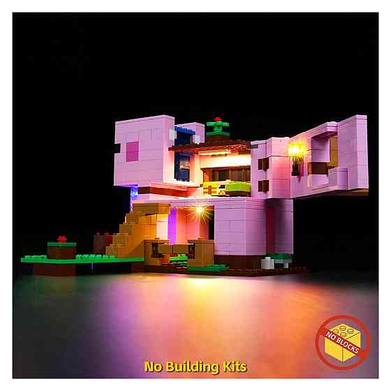 Набір підсвітки LED для конструктора BrickBling 21170 The Pig House для LEGO Рожевий USB батарейний ABS Київ