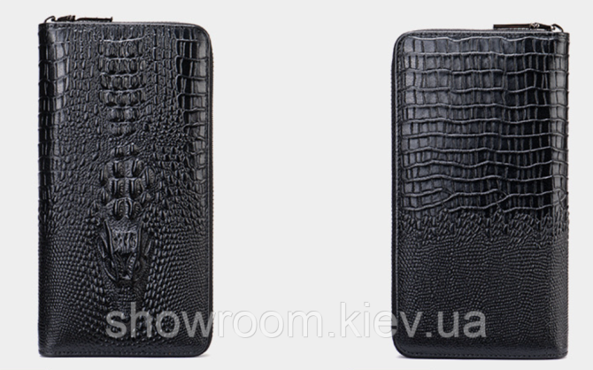 Чоловічий шкіряний гаманець на блискавці Leather Collection (9077) Київ - photo 5