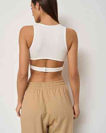 Кроп топ в рубчик - декоративная застежка на спине Nicoletta 80585 M Киев