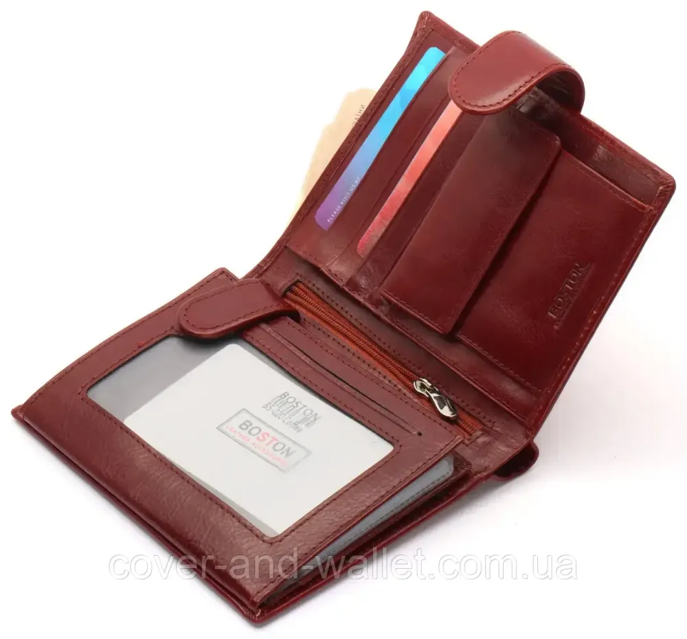 Якісний чоловічий гаманець з гладкої шкіри коричневого кольору Boston B5-020 Київ - фото 2