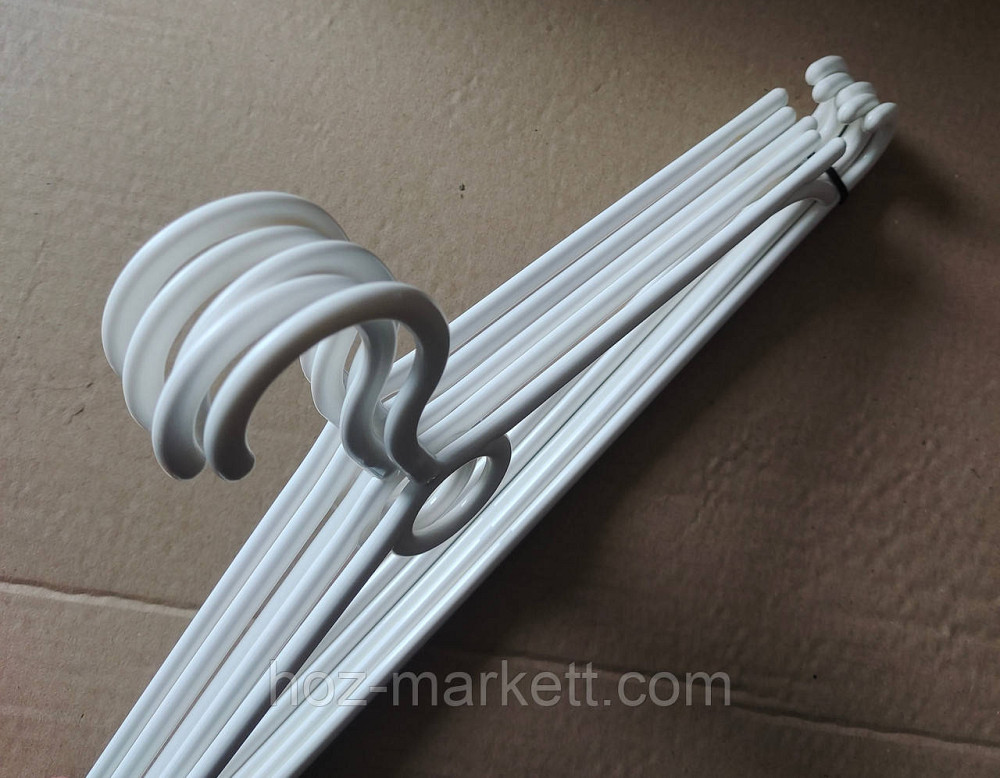 Вешалки плечики тремпель пластиковый с поворотным крючком белый 40 см 5 шт уп Польша Харьков - изображение 3