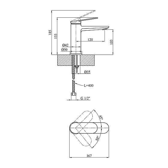 Смеситель для раковины Kroner Element 211110-0101 Киев