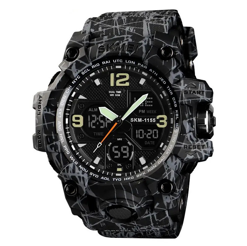 Мужские наручные часы Skmei Hamlet 1155 Черный с серым Киев - изображение 1