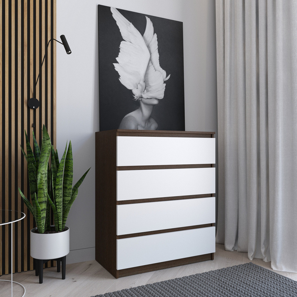 Комод VAYS R-4, на 4 шухляди без ручок, ЛДСП 80×40×98 см – для дому, офісу, вітальні, спальні Львів - фото 8