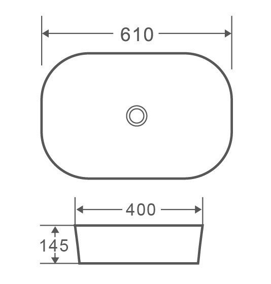 Умивальник накладний керамічний Mixxus Premium Diverse-0102 610x400x145mm   ( MP6486 ) 21464 Харьков - изображение 2