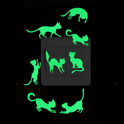 Люмінесцентна наклейка з котами 10×10 см салатовий Київ - фото 1