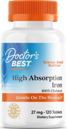 Железо с феррохелем Doctor's Best Iron With Ferrochel 120 таб Киев