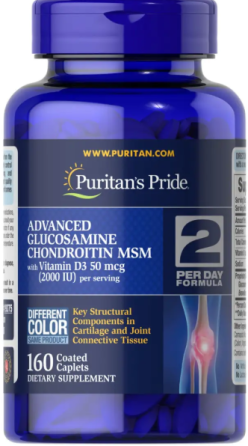 Хондропротектор Puritan's Pride Triple Strength Glucosamine Chondroitin with Vitamin D3 160 таб Київ