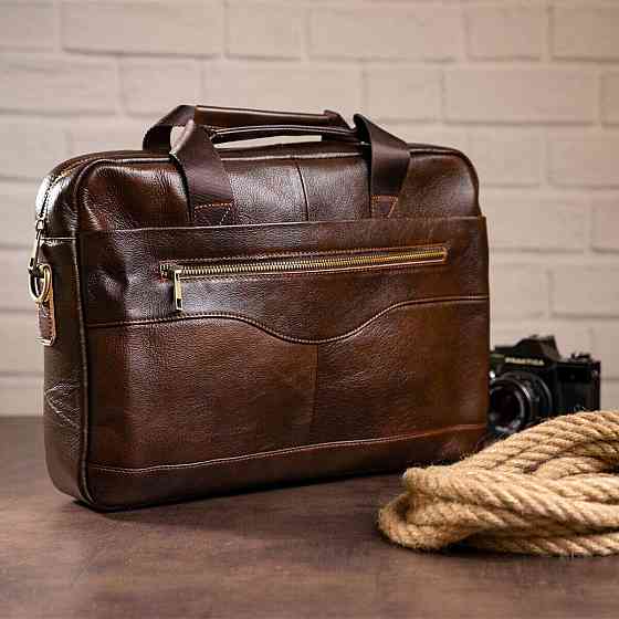 Сумка мужская под ноутбук Vintage 14669 Коричневая Киев