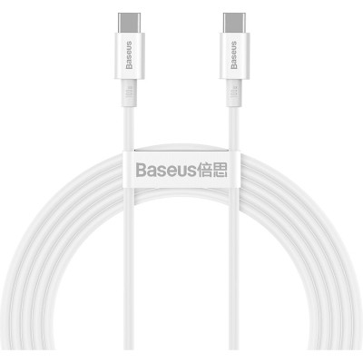 Дата кабель USB-C to USB-C 1.0m 100W white Baseus (CATYS-B02) Вінниця - фото 1