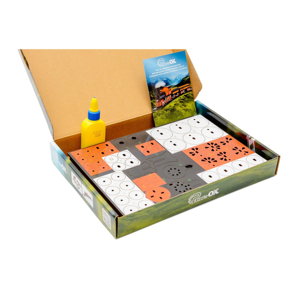 Дерев'яний 3D конструктор "Потяг" Puz-00924, 231 деталь Вінниця - фото 10